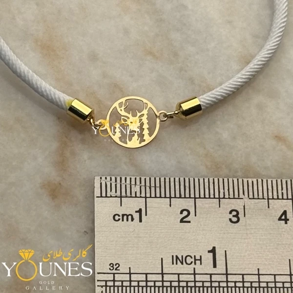 دستبند آهو و جنگل طلا لیزری